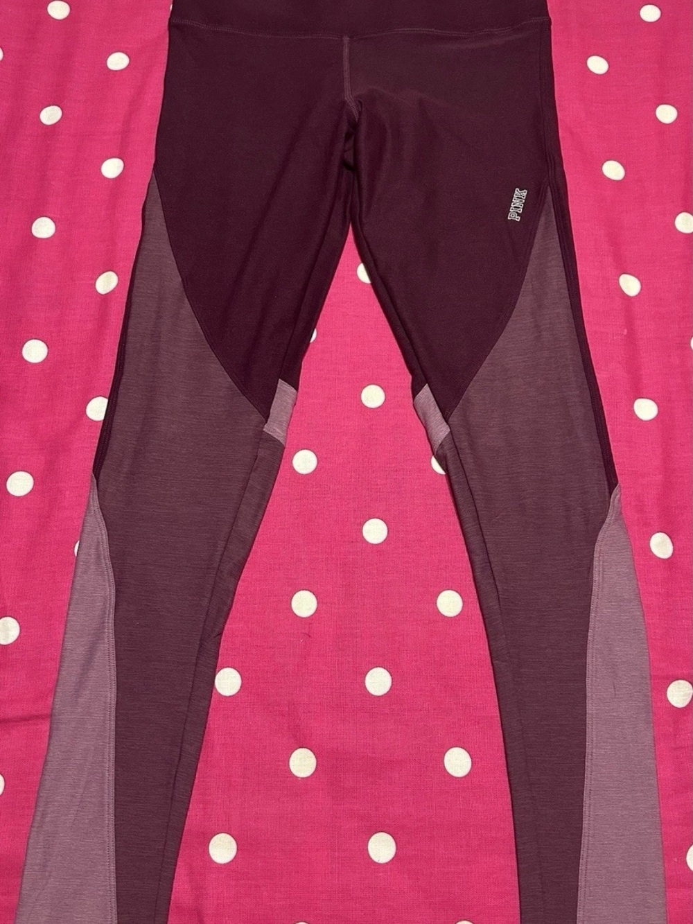 PINK Victoria's Secret Two-Tone Plum and Mauve Leggings
